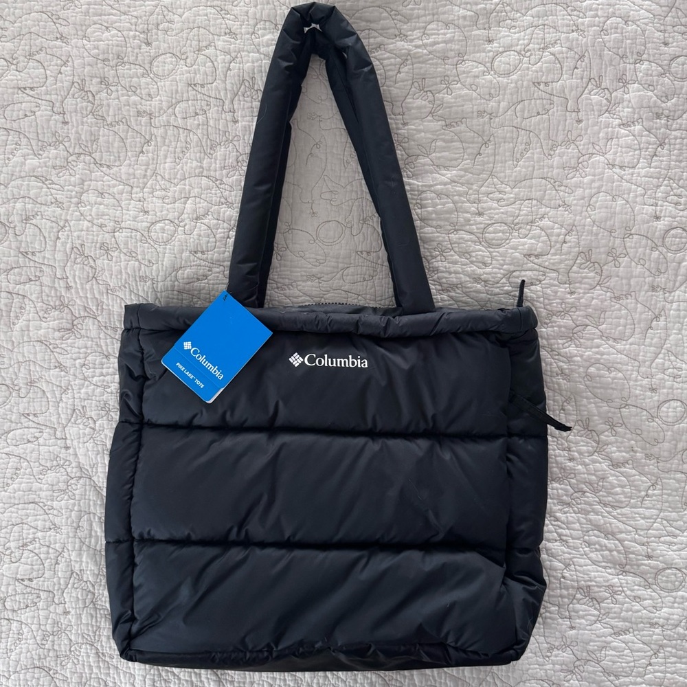 Columbia Black Quilted Laptop Tote Bag
